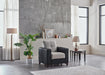 Bellona Parma armchair with plush fabric upholstery and wooden legs, showcasing a modern, comfortable seating design.