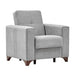 Bellona Parma armchair with plush fabric upholstery and sleek wooden legs, showcasing modern design and comfortable seating.