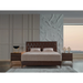 Bellona Montego brown leather bedroom set with storage drawers, includes bed, nightstands, and chest in queen and king sizes.