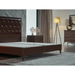 Bellona Montego brown leather bedroom set with storage, includes bed frame and matching furniture in queen and king sizes.