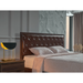 Bellona Montego brown leather bedroom set with storage drawers, includes queen and king size beds and matching bedroom furniture.