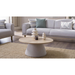 Bellona Boheems coffee table with a round wooden top and metal legs, featuring a stylish bohemian design.