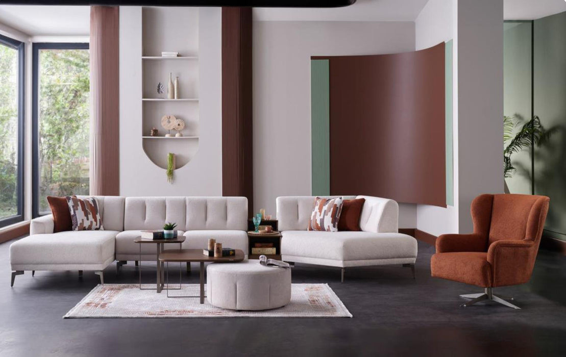 Bellona Atlanta coffee table with a sleek wooden top and metal legs, modern design for living room decor.