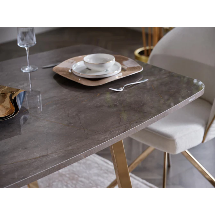 Bellona Veronica dining table with a sleek wooden surface and modern design, perfect for contemporary dining rooms.
