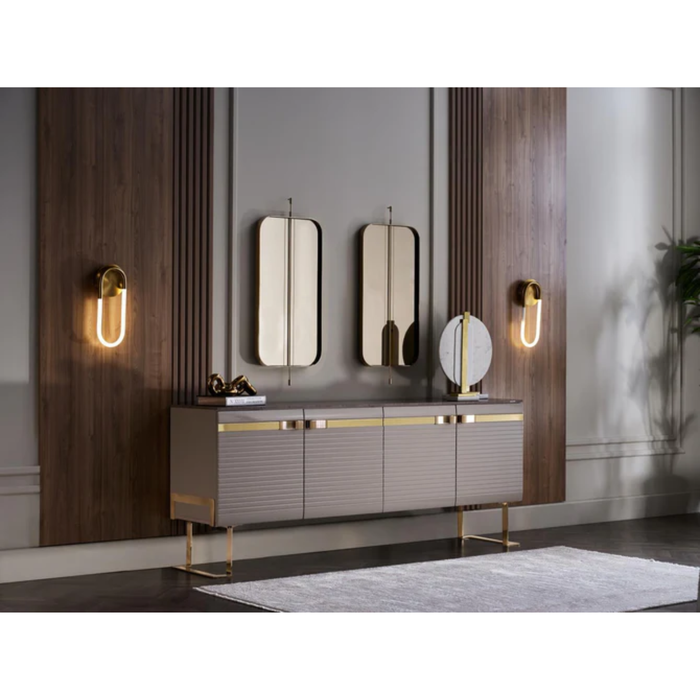 Bellona Veronica dresser with attached mirror, wooden furniture piece with sleek design and ample storage space.