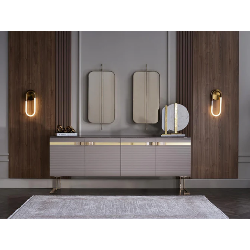 Bellona Veronica dresser with matching mirror, wooden furniture piece with clean lines and a polished finish.