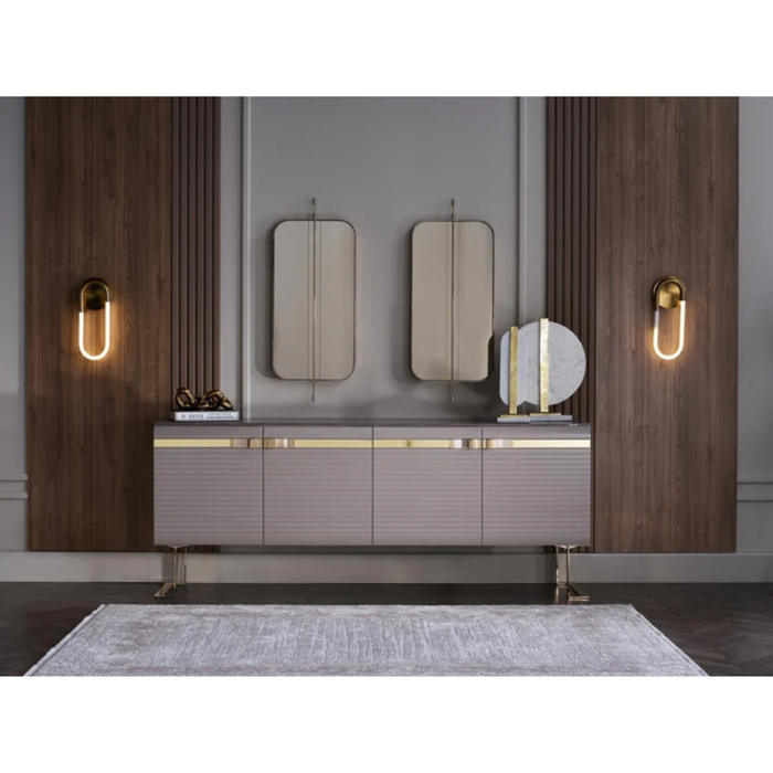 Bellona Veronica dresser with matching mirror, wooden furniture piece with clean lines and a polished finish.