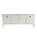 Bellona Plaza Buffet Console dresser with matching mirror, featuring a modern wooden design and multiple storage compartments.