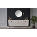 Bellona Plaza Buffet Mirror attached to a dresser, showcasing a sleek, modern design with a large rectangular mirror and wooden frame.
