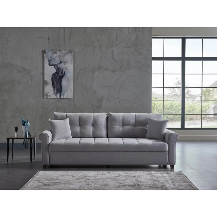 Bellona Mocca P Kol living room set featuring a sofa and armchairs with plush cushions and modern design.
