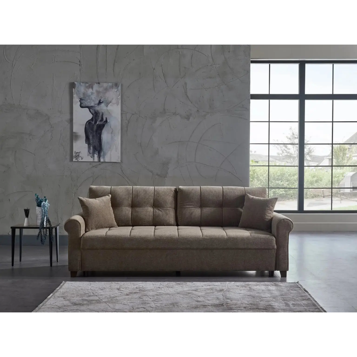 Bellona Mocca P Kol living room set featuring a sofa and armchair with plush cushions and modern design.