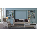 Bellona Gravita living room set with sofa and matching armchair in a modern design, featuring neutral fabric upholstery and wooden legs.