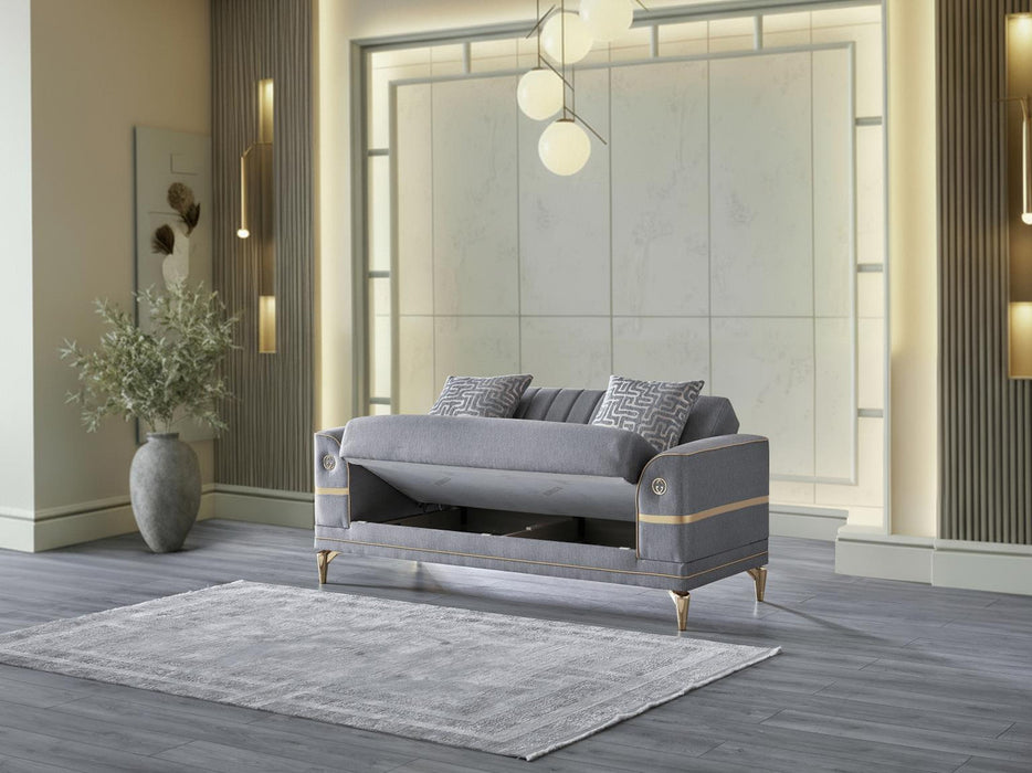 Bellona Royal love seat with plush upholstery and elegant design, showcased in a cozy living room setting.