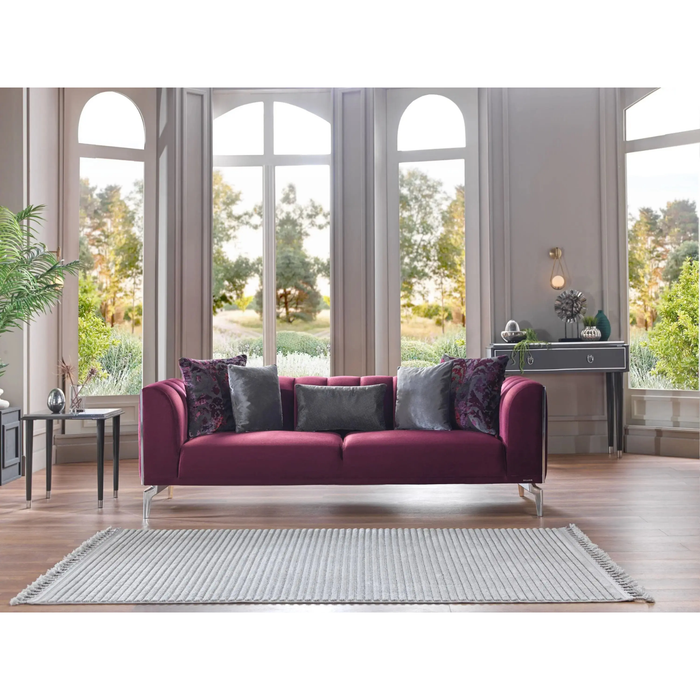 Bellona Gravita love seat with plush fabric upholstery and sleek design, featuring comfortable cushions and modern style.