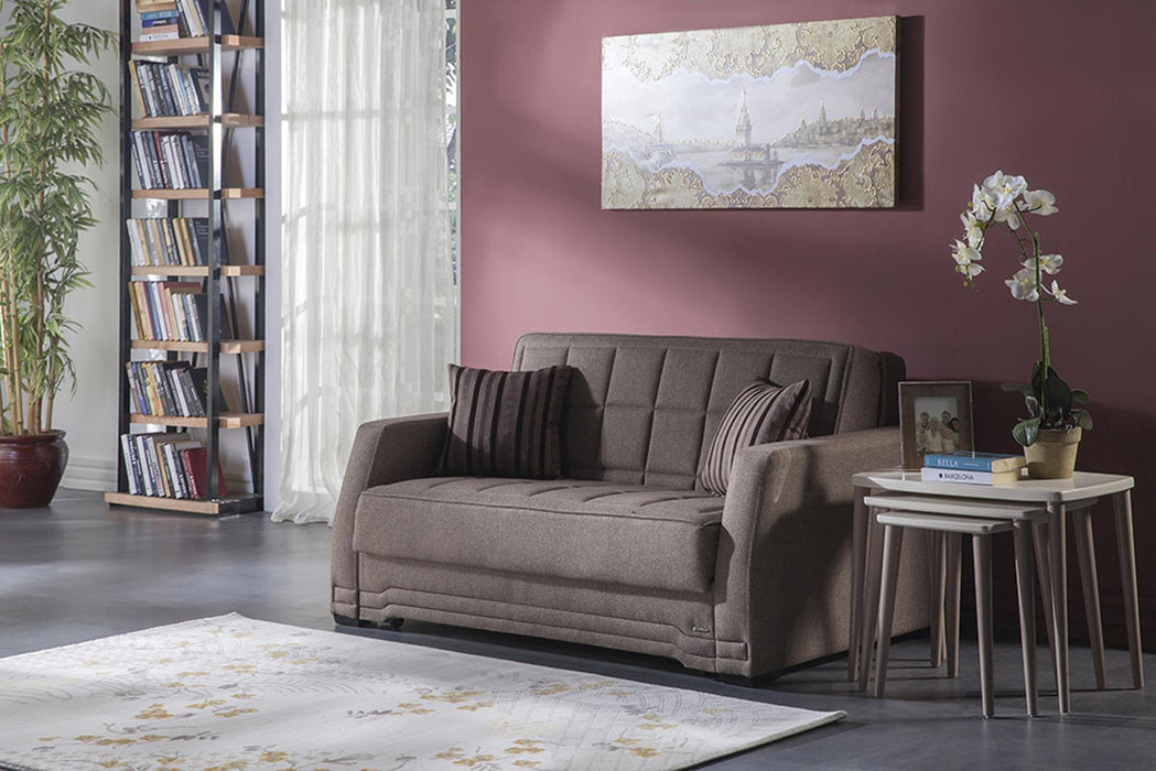 Bellona Valerie LoveSeat three-piece reclining sofa set with plush upholstery and cushioned armrests, ideal for living room comfort.