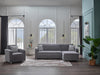 Bellona Vision sectional love seat part sofa in a modern reclining design with plush fabric and stylish cushions.