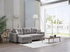 Bellona Mocca Sectional Sofa with three interconnected sections, featuring plush cushions and modern design in a cozy living room setting.