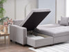 Bellona Mocca sectional sofa with three connected pieces, featuring plush cushions and a modern design in a cozy living room setting.