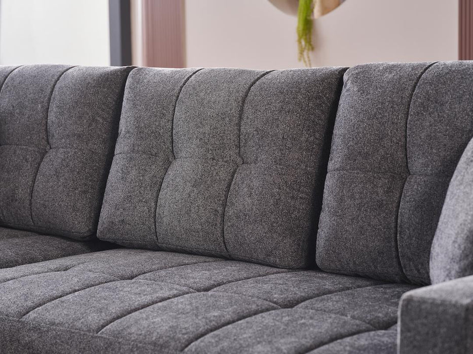 Bellona Mocca sectional sofa with three pieces, featuring plush cushions and modern design, perfect for living room comfort.