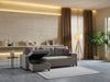 Bellona Mocca Sectional Sofa with plush cushions and modern design, featuring a light brown upholstery and spacious seating.