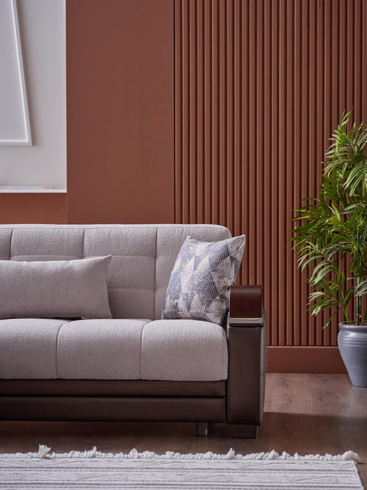 Bellona Natural Sectional 4-piece sofa set with plush cushions and neutral fabric, perfect for modern living rooms.