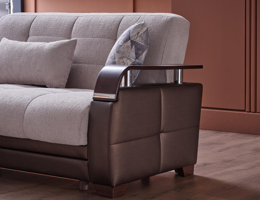 Bellona Natural Sectional Sofa with four pieces, featuring plush cushions and modern design for comfortable seating.