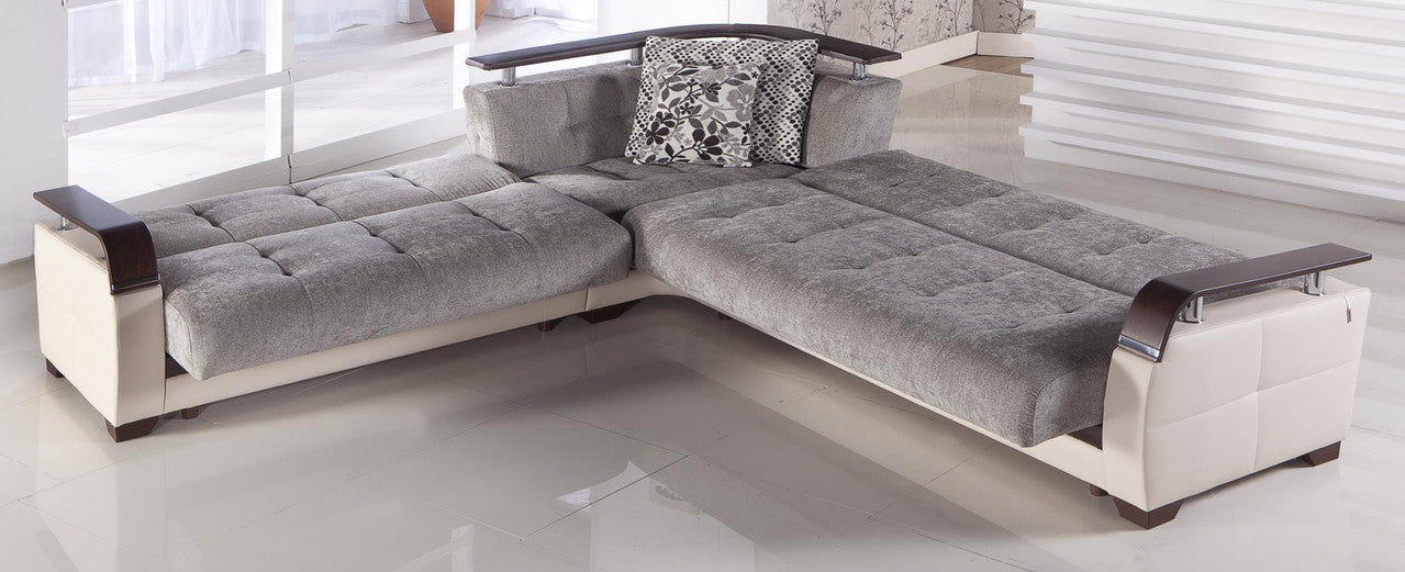 Bellona Natural Sectional Sofa with four pieces, featuring plush cushions and modern design, perfect for contemporary living rooms.