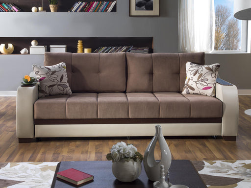 Bellona Ultra 3 Seat Sleeper Sofa sectional set with three pieces, featuring plush cushions and modern design in a stylish living room setting.