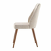 Pair of Bellona Mirante 6335 cream dining side chairs with padded seats and sleek wooden legs.