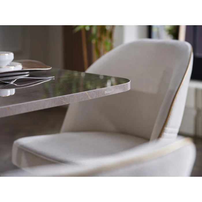 Two Bellona Veronica dining side chairs with metal legs, modern design, black upholstery, and sleek frame for contemporary dining rooms.