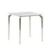 Bellona Plaza side table in ivory with a sleek, modern design, featuring a round tabletop and slim metal legs.