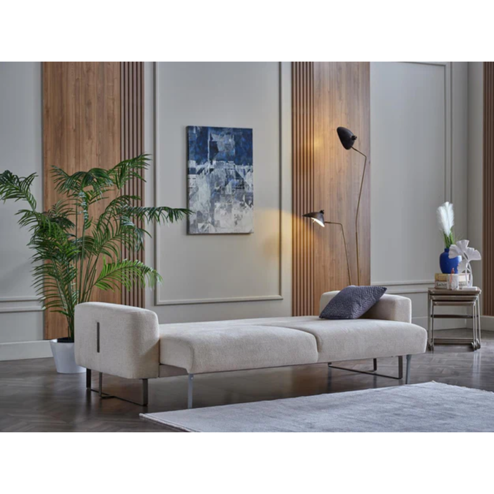 Bellona Mirante 3-seat sleeper sofa with plush fabric and modern design, showing the sofa in a living room setting
