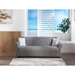 Bellona Elita S 3-seat sleeper sofa with beige fabric, showing the sofa in both sitting and unfolded bed positions.