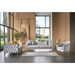 Bellona Montego 3-seat sleeper sofa with plush fabric, featuring a folded-out bed and modern design in a cozy living room setting.
