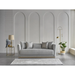 Bellona Monroe 3-seat sleeper sofa with plush fabric and modern design, featuring a partially extended sleeping surface.