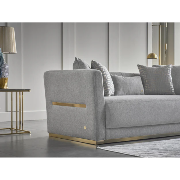Bellona Monroe 3-seat sleeper sofa in modern fabric with cushions and fold-out bed, stylish and functional living room furniture