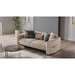 Bellona Veronica 3-seat sleeper sofa with beige fabric upholstery and modern design, showing the sofa in a living room setting.