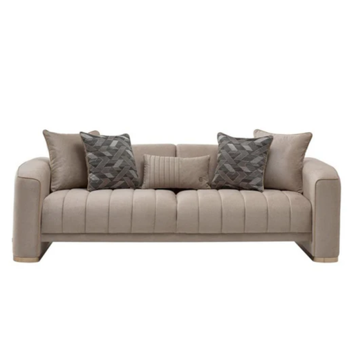 Bellona Veronica 3-seat sleeper sofa with modern fabric upholstery, featuring a folded-out bed and plush cushions.