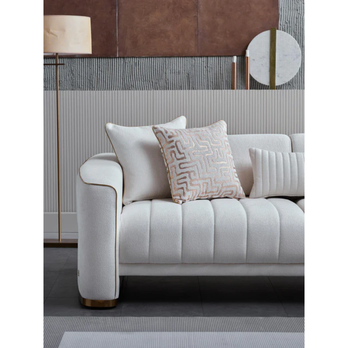 Bellona Veronica 3-seat sleeper sofa with plush fabric and modern design, shown in a living room setting.
