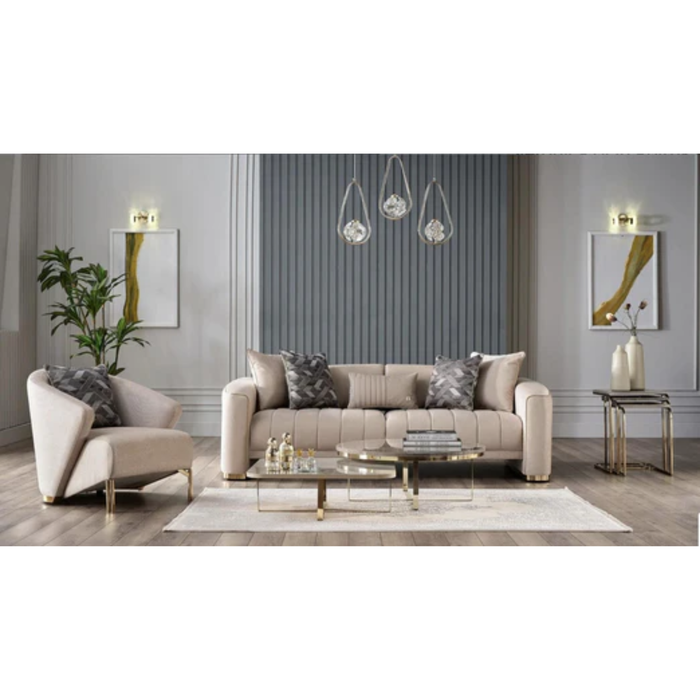 Bellona Veronica 3-seat sleeper sofa with plush fabric and modern design, shown in a stylish living room setting.