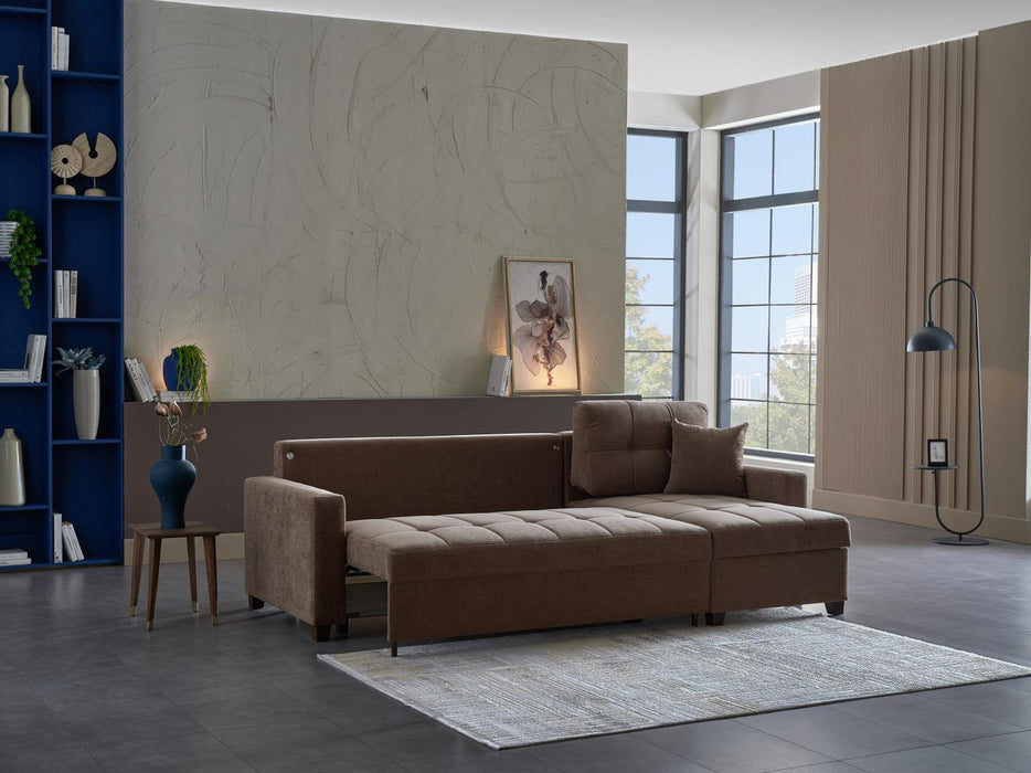 Bellona IVY 3-piece stationary sectional sofa with plush cushions and modern design, shown in a stylish living room setting.