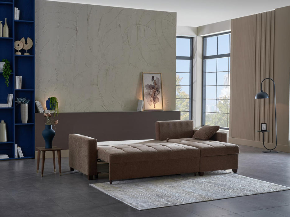 Bellona IVY sectional 3-piece stationary sofa set with plush cushions and modern design, shown in a living room setting.