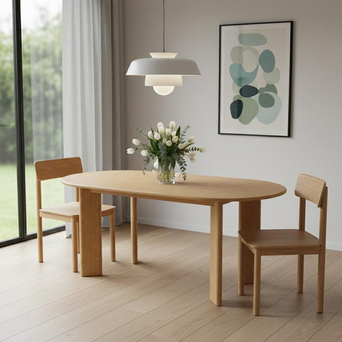 66" Solid Wood Oval Dining Table - Natural
