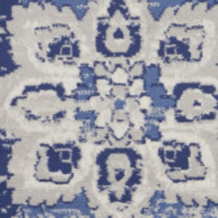 8' Floral Round Rug (552318) - Ivory / Blue