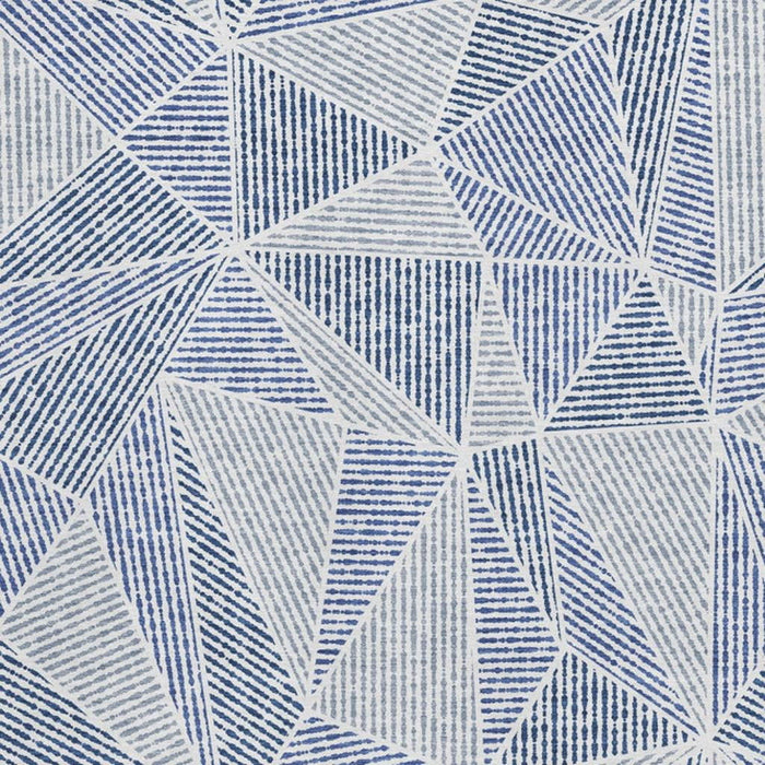 10' X 14' Geometric Washable Area Rug With UV Protection (651971) - Navy Blue / Ivory