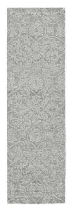 7' x 10' Gray Wool Floral Hand Tufted Area Rug - Gray And Light