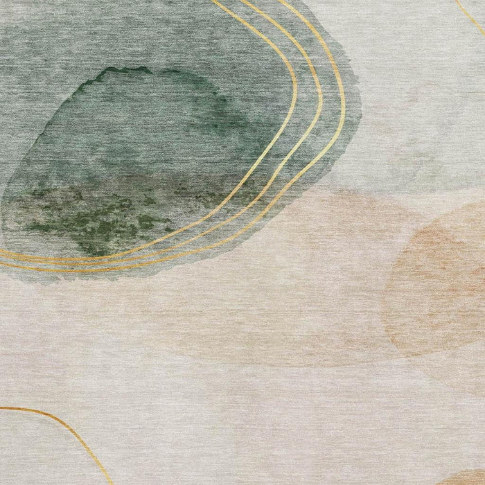 8' X 10' Abstract Washable Area Rug With UV Protection (648446) - Beige / Copper / Taupe