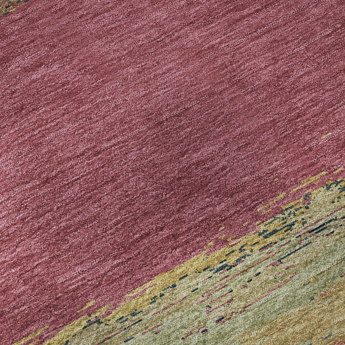 10' X 14' Abstract Washable Area Rug With UV Protection (692709) - Blush / Orange / Teal