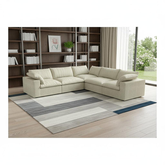 Blend Modular L Shaped Five Piece Corner Sectional - Khaki