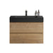 Giga Alice natural oak bathroom vanity with integrated sink, wall-mounted design, large storage, modern style, without drain.